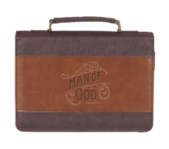 Bible Cover, Man of God, TruTone Brown, XL
