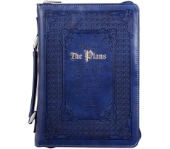 "The Plans I Have For You" Faux Leather Bible Cover, Blue, Medium