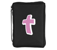 BIBLE COVER PINK CROSSES MEDIUM
