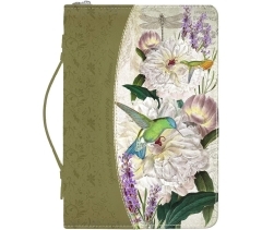 BIBLE COVER, OLIVE PEONY MEDIUM