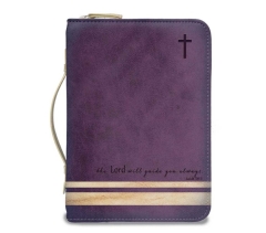 BIBLE COVER PURPLE W/CREAM MED