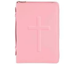 Bible Cover, Cross, Pink, XL