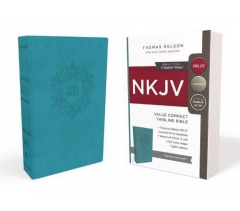 NKJV, Value Compact Thinline Bible, Leathersoft, Turquoise
