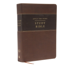 NKJV, Apply The Word Study Bible, Imitation Leather, Brown, Large Print, Red Letter