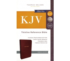 KJV, Thinline Reference Bible, Leather Look, Burgundy