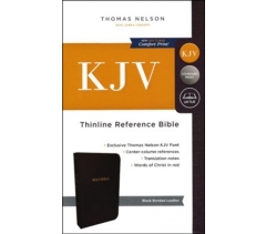 KJV, Thinline Reference Bible, Bonded Leather, Black, Thumb Indexed