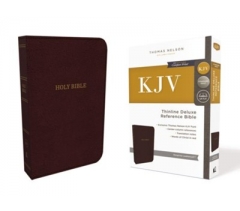 KJV, Deluxe Thinline Reference Bible, Leather Look, Burgundy