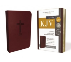 KJV, Compact Reference Bible, Leather Touch, Burgundy, Large Print