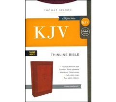 KJV, Thinline Bible, Leathersoft, Crimson, Thumb Indexed