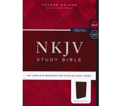NKJV, Comfort Print Study Bible, Imitation Leather, Mahogany