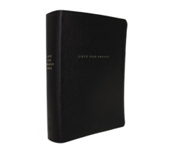 NET, Love God Greatly Bible, Genuine Leather, Black, Indexed