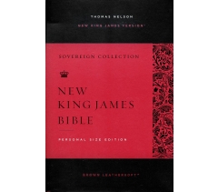 NKJV, Personal Size Reference Bible, Imitation Leather, Brown, Red Letter