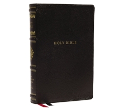 KJV, Personal Size Reference Bible, Leathertouch, Black/Brown, Large Print