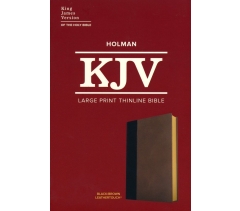KJV, Thinline Bible, Imitation Leather, Black and Brown, Large Print