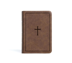 CSB, Compact Reference Bible with Cross, Imitation Leather, Brown, Large Print