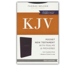 KJV, Pocket New Testament with Psalms and Proverbs, Imitation Leather, Black, Red Letter