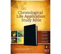 NLT, Chronological Life Application Study Bible, Leatherlike, Black/Onyx