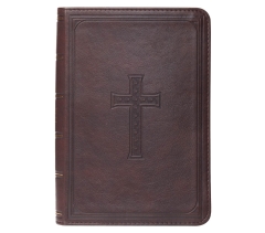 KJV, Compact Bible, Faux Leather, Dark Brown, Large Print