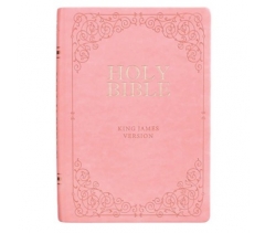 KJV, Holy Bible, Imitation Leather, Pink, Large Print, Indexed