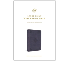 ESV, Wide Margin Bible, Imitation Leather, Slate Blue, Large Print