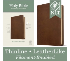NLT, Thinline Reference Bible, Leatherlike, Rustic Brown