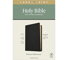 NLT, Thinline Reference Bible, Genuine Leather, Black, Large Print
