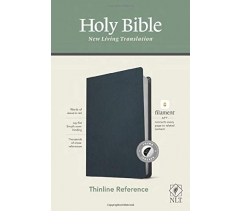 NLT, Thinline Reference Bible, Genuine Leather, Navy Blue, Indexed