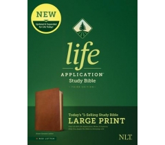 NLT, Life Application Study Bible, Genuine Leather, Brown, Large Print