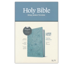 KJV, Holy Bible, Thinline Reference, Imitation Leather, Floral Leaf Teal, LP