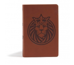 CSB, Kids Bible, Soft Leather Look, Imitation Leather, Brown with Lion