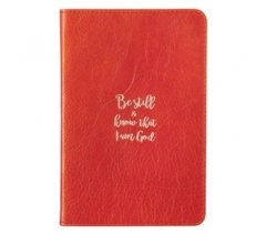 Be Still and Know That I Am God, Handy Journal, Genuine Leather, Orange