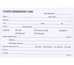 Church Membership Card 