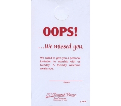 Oops We Missed You Card