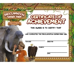 VBS 2023 Proclamation Safari Park Certificate of Achievement