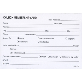 Church Membership Cards church supplies Bogard Press