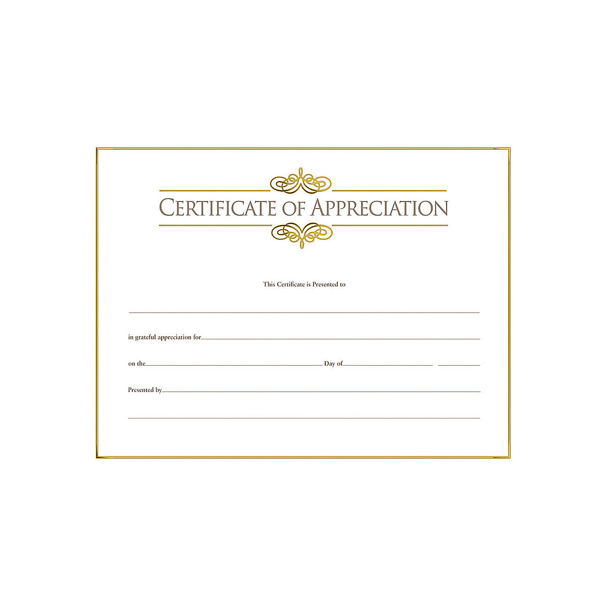 Certificate of Appreciation (Foil Stamped)