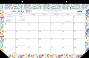 Desk Pad Calender–2021 Floral 12 x 17 COLOSSIANS 3:2 CSB