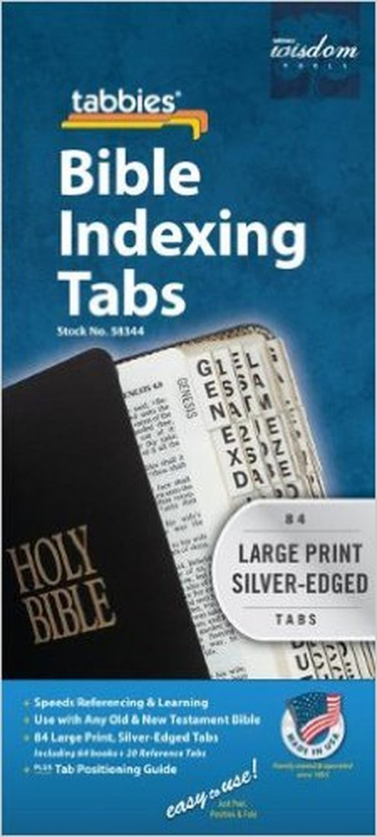 Large Print Silver Edged Bible Tabs - 84 Indexing Tabs For Old & New Testament Books