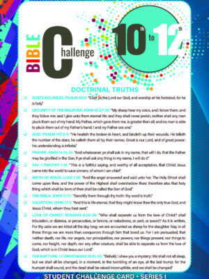 Bible Challenge, 10th-12th Grade Challenge Cards, Series I