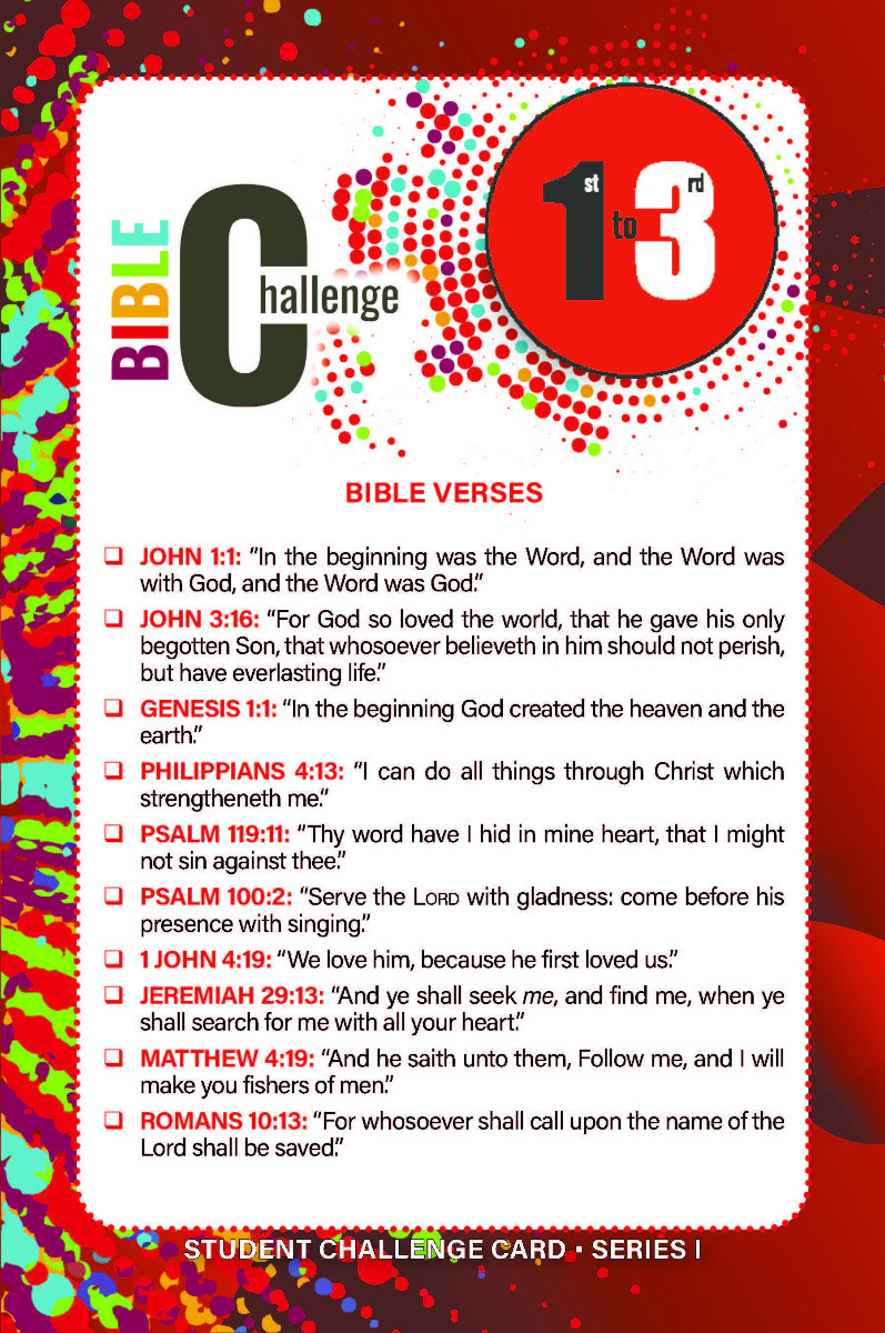Bible Challenge, 1st-3rd Grade Challenge Cards, Series I