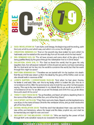 Bible Challenge, 7th-9th Grade Challenge Cards, Series I