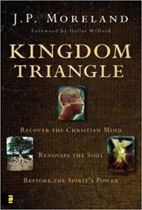 KINGDOM TRIANGLE, RECOVER THE CHRISTIAN MIND, RENOVATE THE SOUL, RESTORE THE SPIRIT'S POWER by J P Moreland