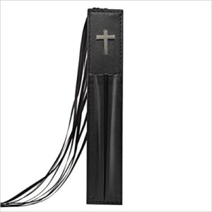 Pagemarker Lux-Leather Bible- Cross Black w/Two Pen Holders