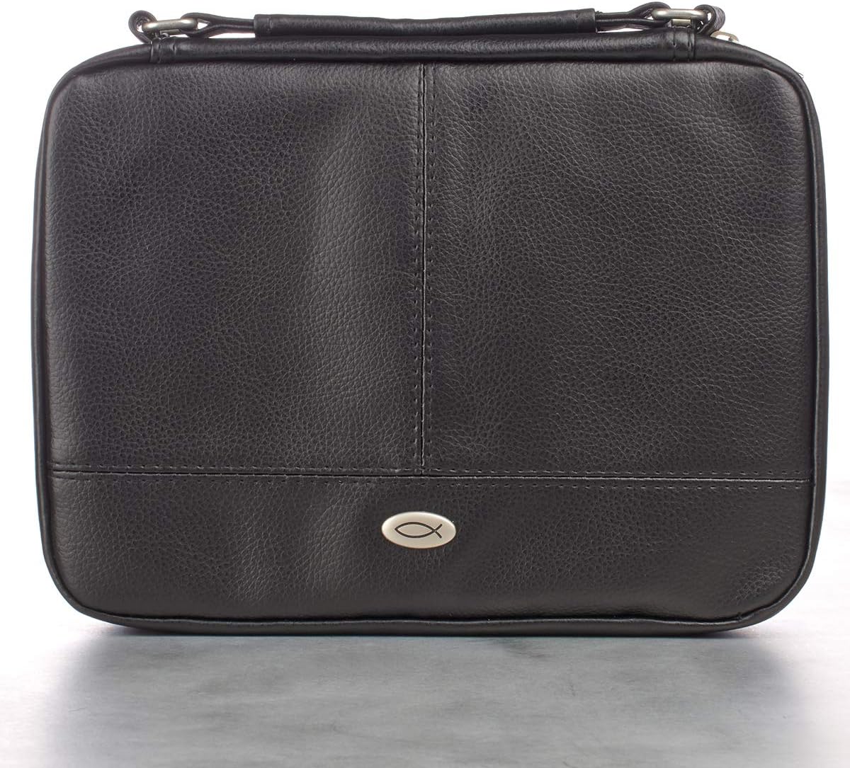 Bible Cover, Zippered Organizer, Faux Leather, Black