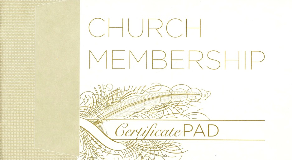 New Church Member Membership Certificate