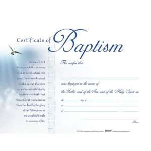 Certificate of Baptism (Clouds and Dove)