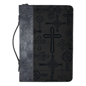 Bible Cover, Crosses, Black, Large