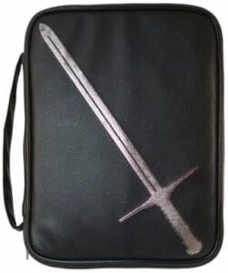 Bible Cover, Sword of the Spirit, Imitation Leather, Black, Large