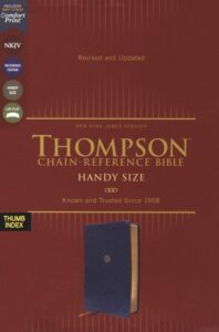 NKJV, Thompson Chain Reference Bible, Handy Size, Imitation Leather, Navy, Indexed