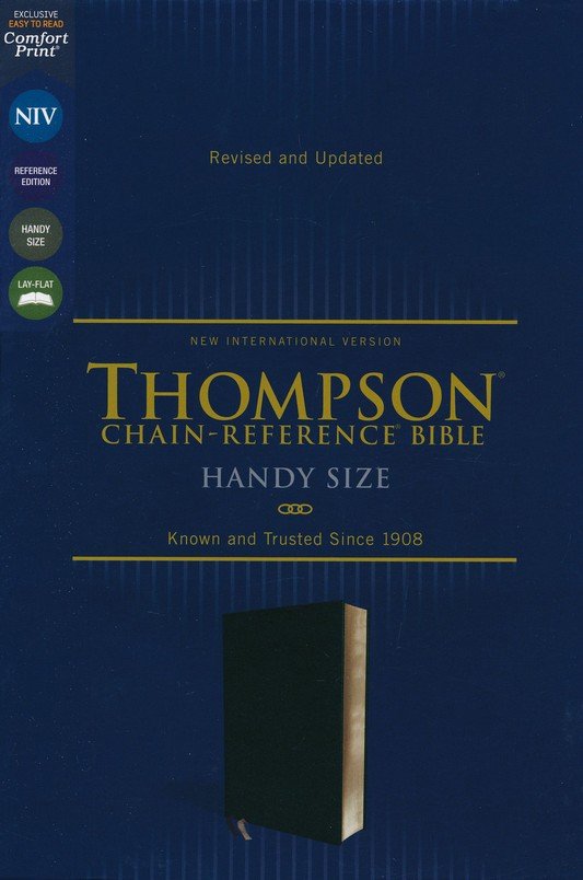 NIV, Thompson Chain Reference, Handy Size, Bonded Leather, Black